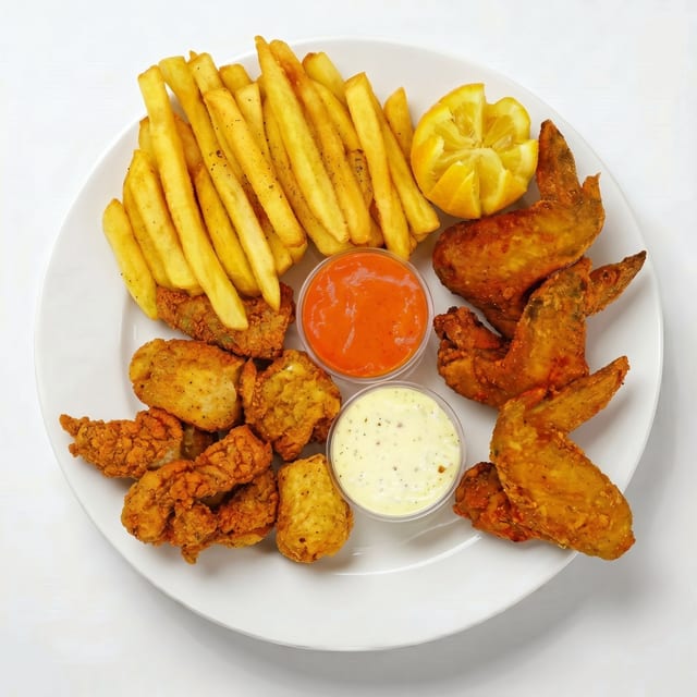 Catfish Nuggets, Wings or Shrimp Menu.